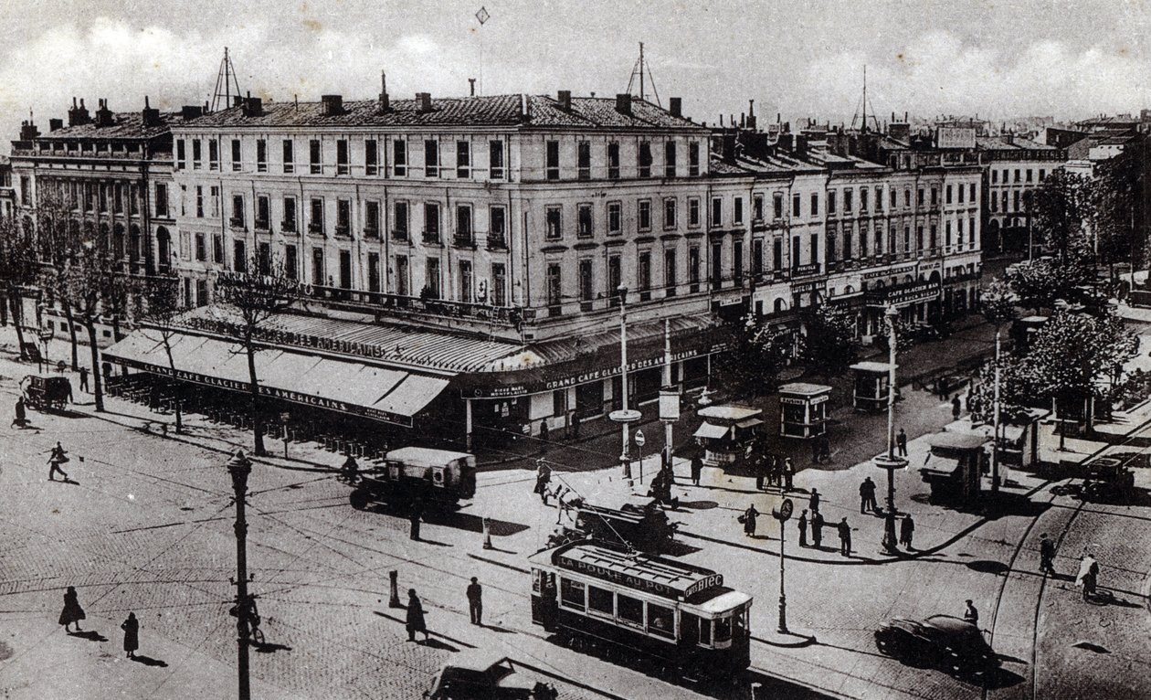 Uitzicht op het Jean Jaures-kruispunt in Toulouse, Haute Garonne - ansichtkaart ca. 1910 Privécollectie door Unbekannter Künstler