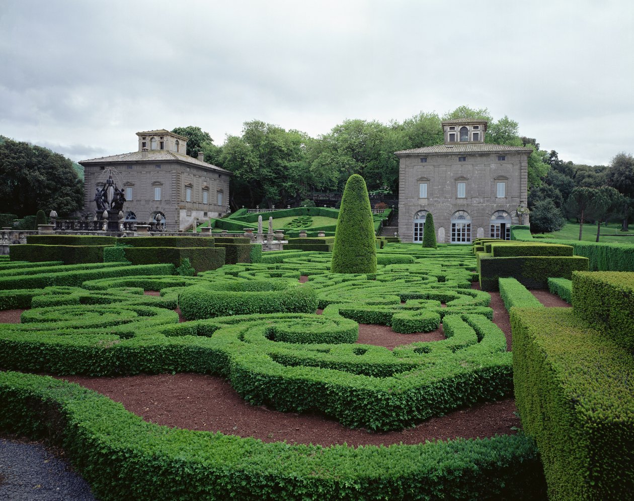 Uitzicht op de twee villa