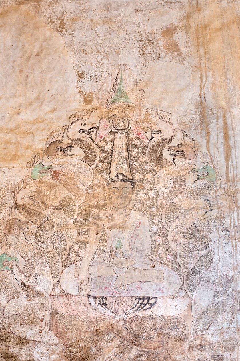 Muurschildering, Sulamani Pahto, Bagan door Unbekannter Künstler