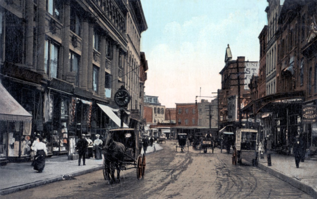 Yonkers, New York - North Broadway Street in de stad ten noorden van de Bronx, New York City, begin 20e eeuw door Unbekannter Künstler