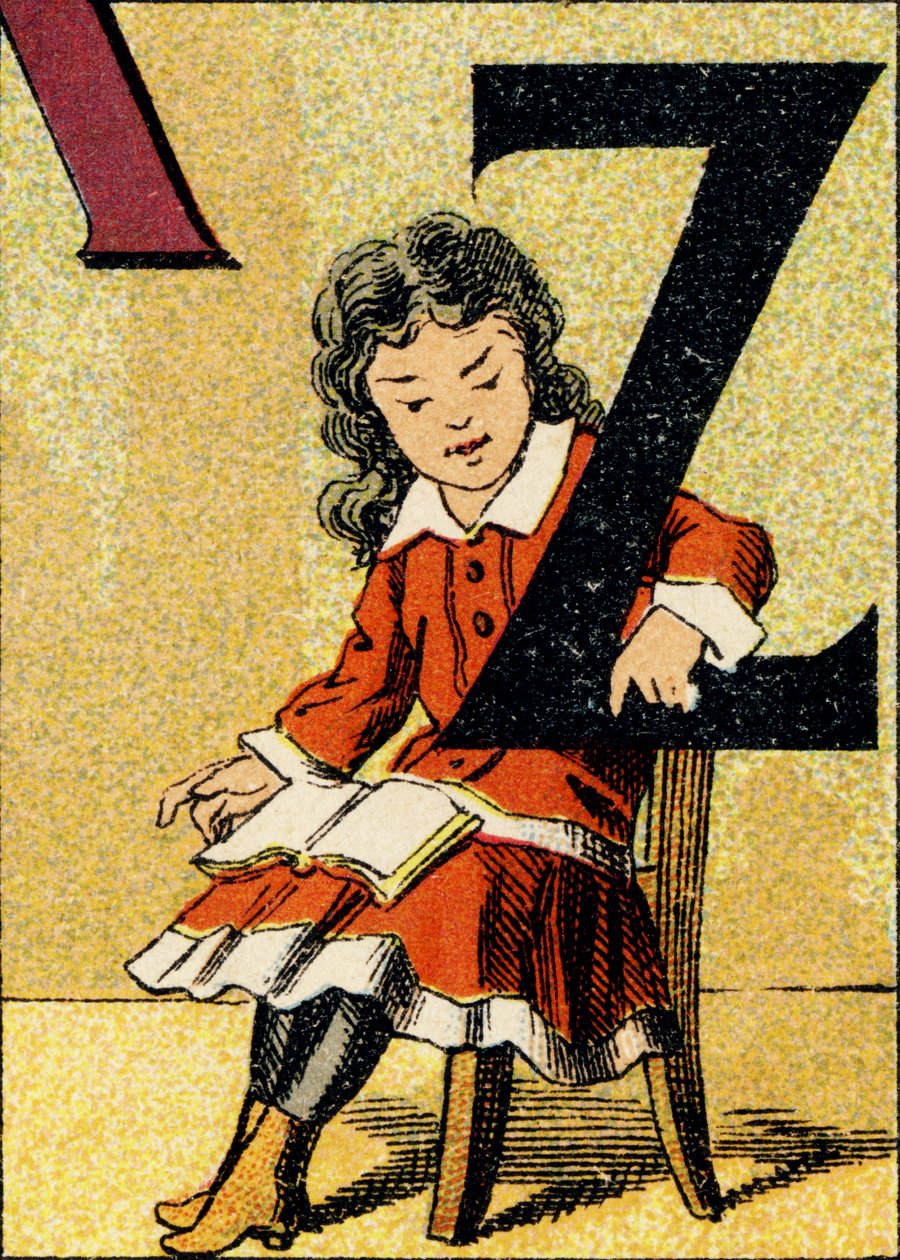 Z - Gravure uit ABCD van kleine meisjes. Pellerin & Cie, drukker-uitgever, Epinal, circa 1890. Serie A. door Unbekannt