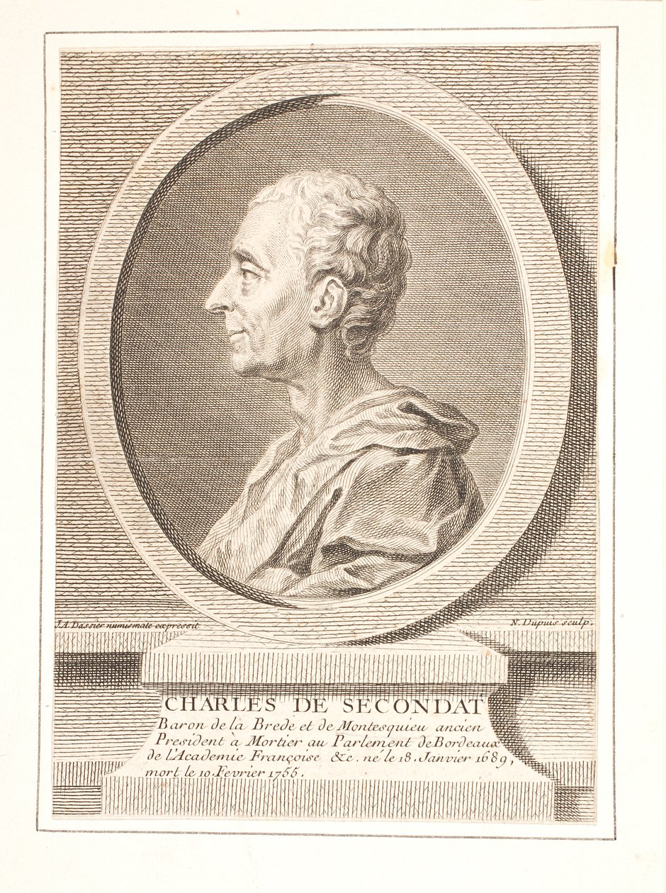 Charles-Louis de Secondat, Baron de La Brède et de Montesquieu door Unbekannter Stecher