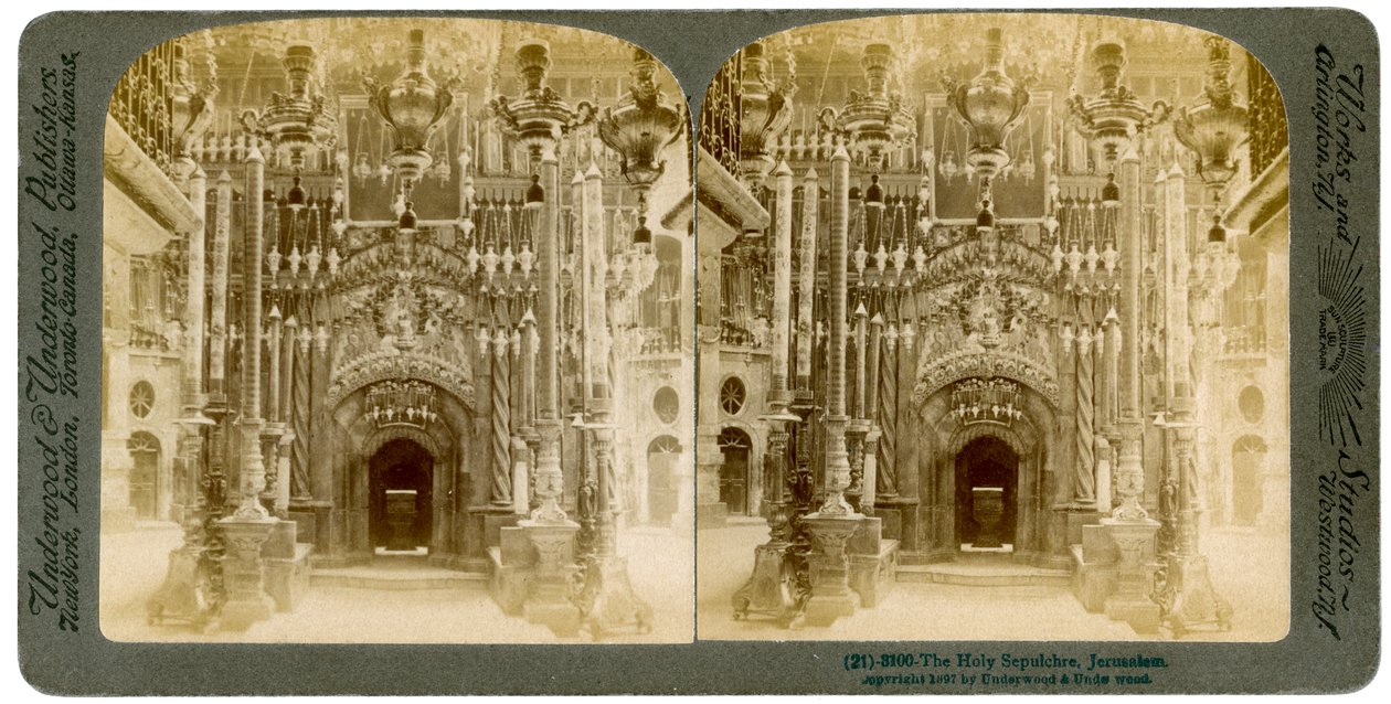 Kerk van het Heilig Graf, Jeruzalem, Palestina, 1897 door Underwood and Underwood