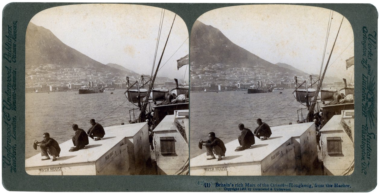 Hong Kong vanaf de haven, 1901 door Underwood and Underwood