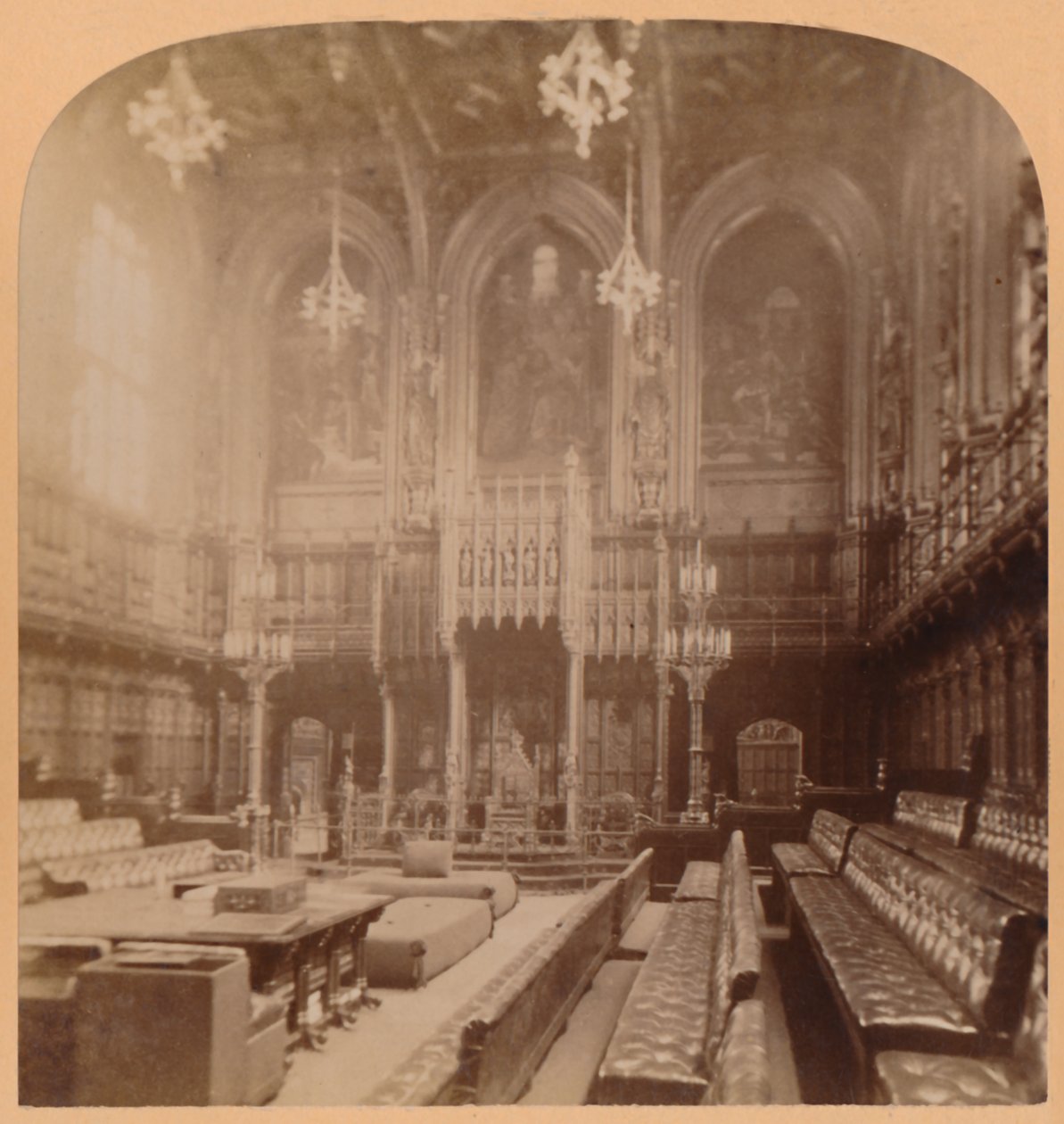 House of Lords, Houses of Parliament, Londen, Engeland, 1900 door Underwood and Underwood