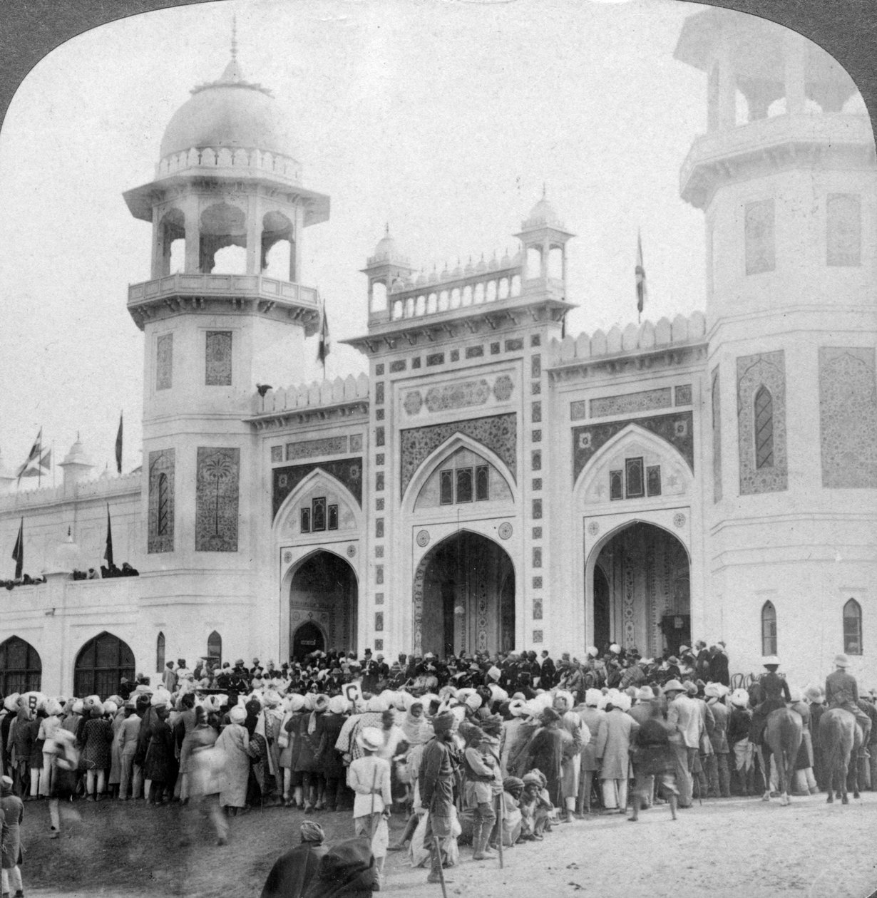 Lord Curzon opent de Indiase Kunsttentoonstelling, Delhi, India, 1903 door Underwood and Underwood