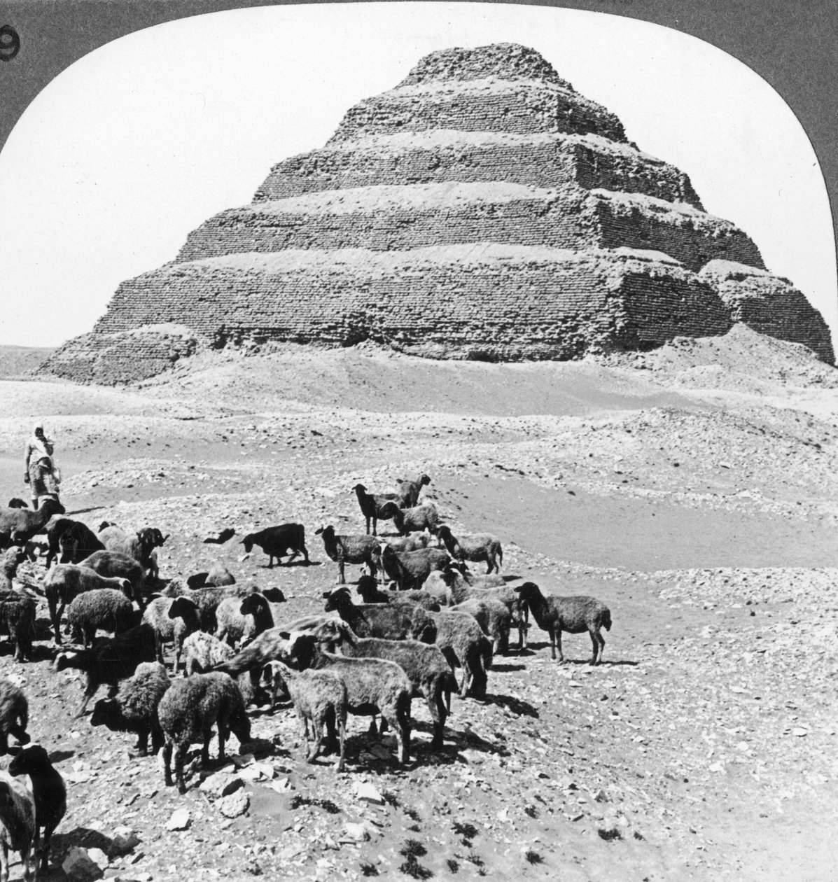 De Piramide van Sakkarah, Egypte, 1905 door Underwood and Underwood