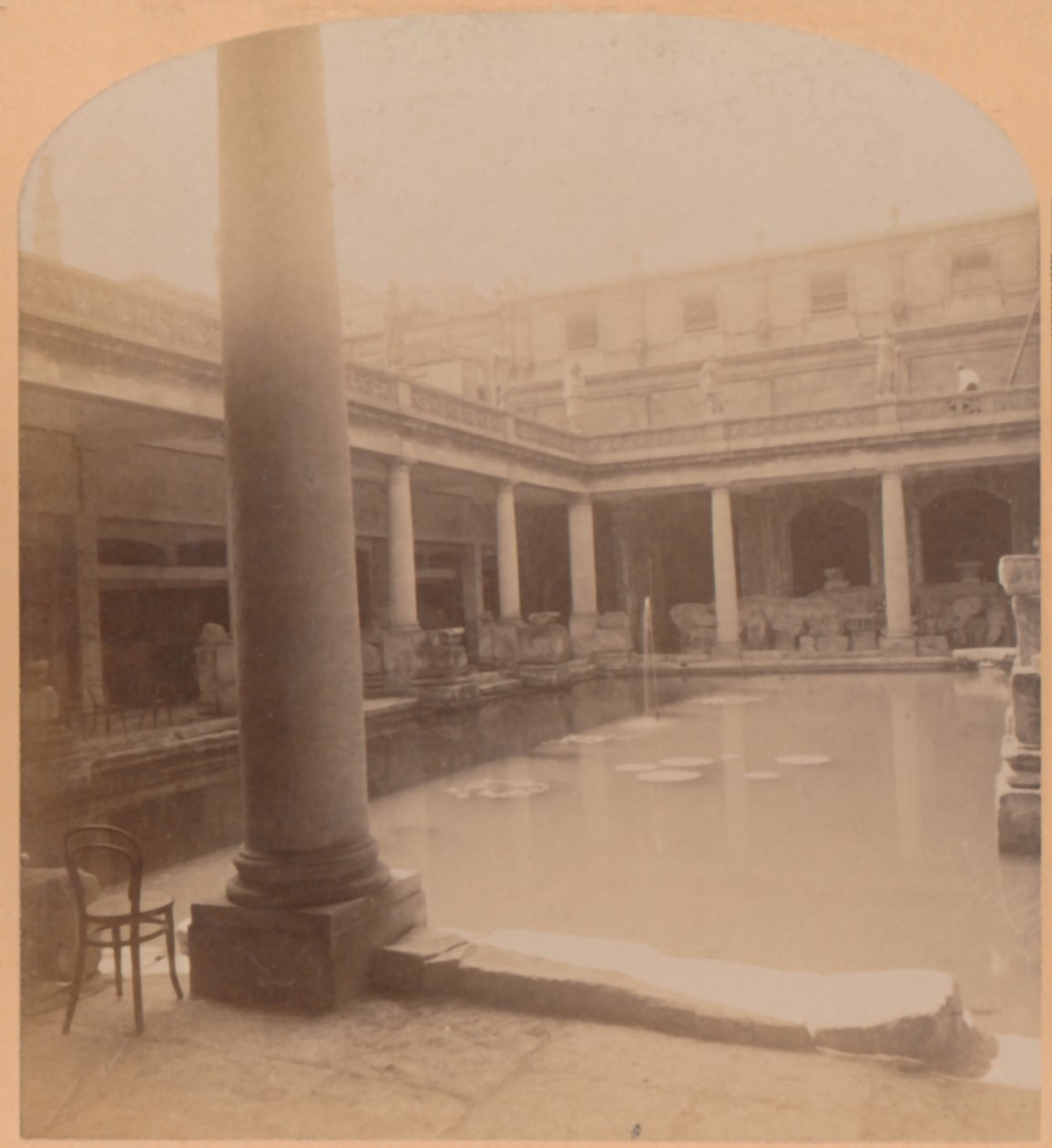 Het oude Romeinse Bad, Bath, Engeland, 1900 door Underwood and Underwood