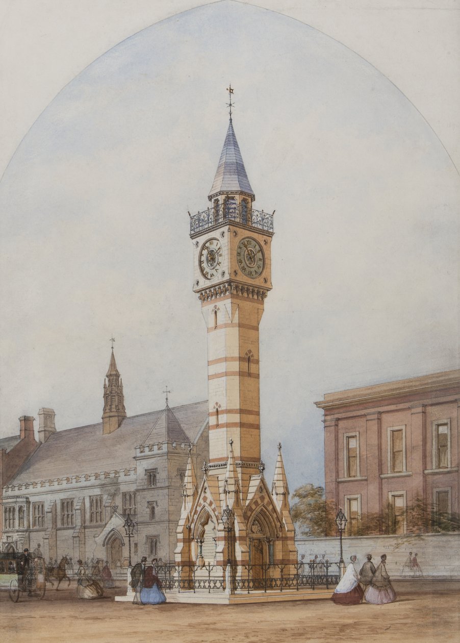 Architecturale elevatie: Memorial Clock Tower, c.1860 door Unbekannt Unbekannt
