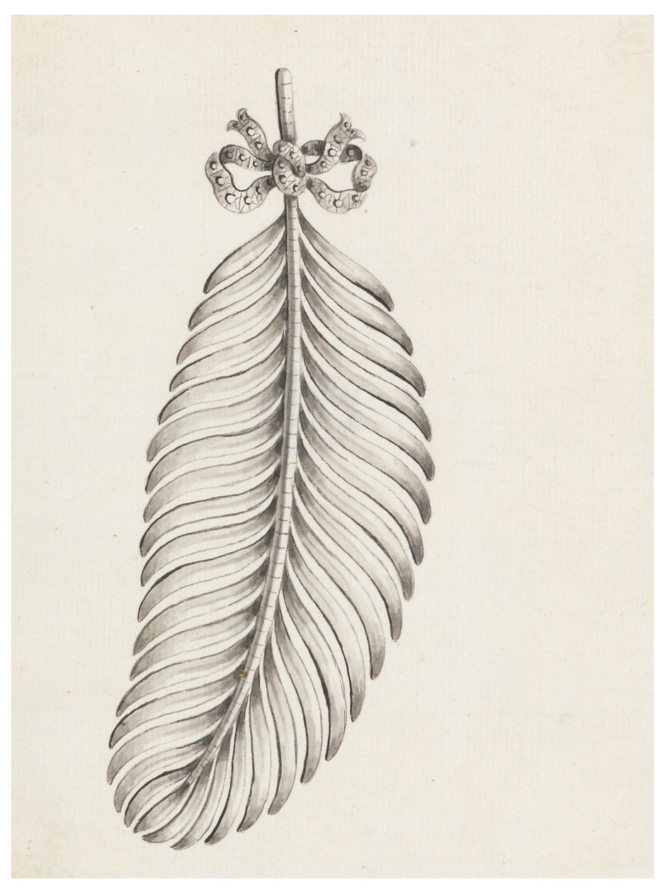 Ontwerp voor een Broche in de Vorm van een Veer door Unknown