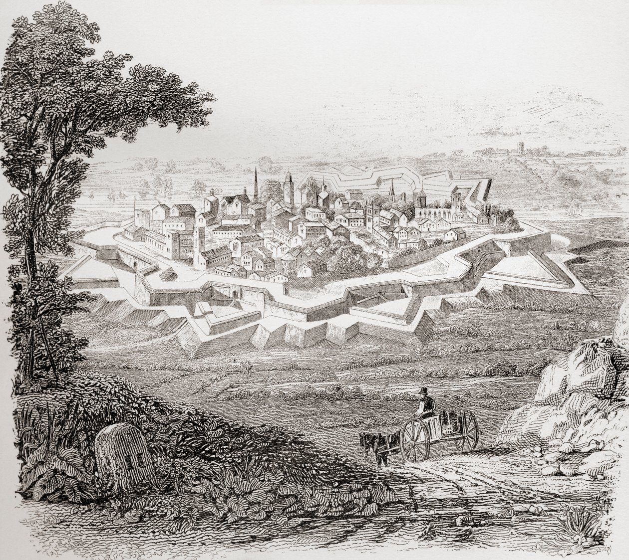 Algemeen uiterlijk van een gebastioneerd fort, of Sterfort, uit The National Encyclopaedia, gepubliceerd c.1890 door Unbekannt Unbekannt