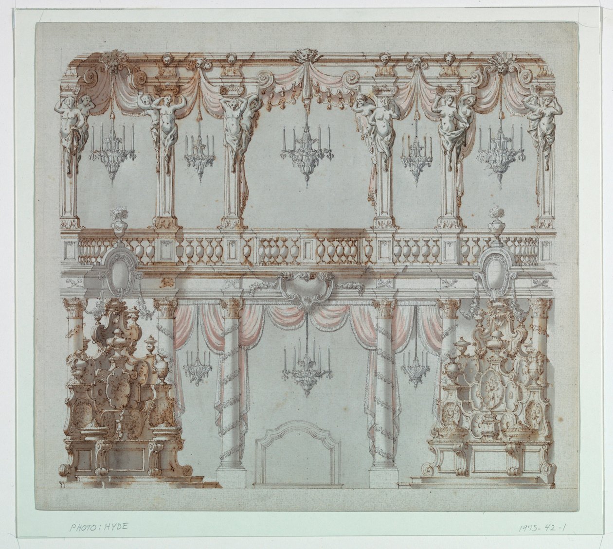 Theaterontwerp voor een eetkamer door Unknown