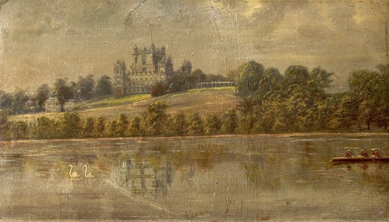 Wollaton Hall, Nottingham, vanaf het meer, c.1890 door Unknown