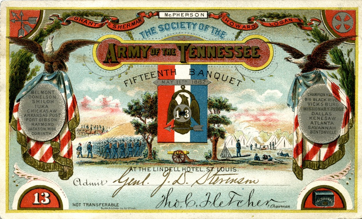 Toegangsbewijs voor generaal John D. Stevenson door Unknown