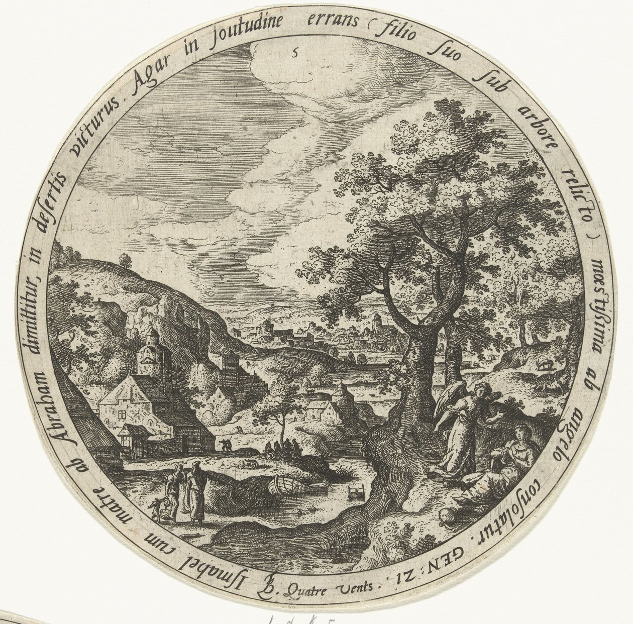 Abraham verdrijft Hagar en Ismaël door Unknown