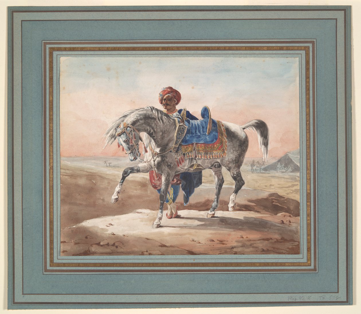 Arabier naast een paard door Unknown