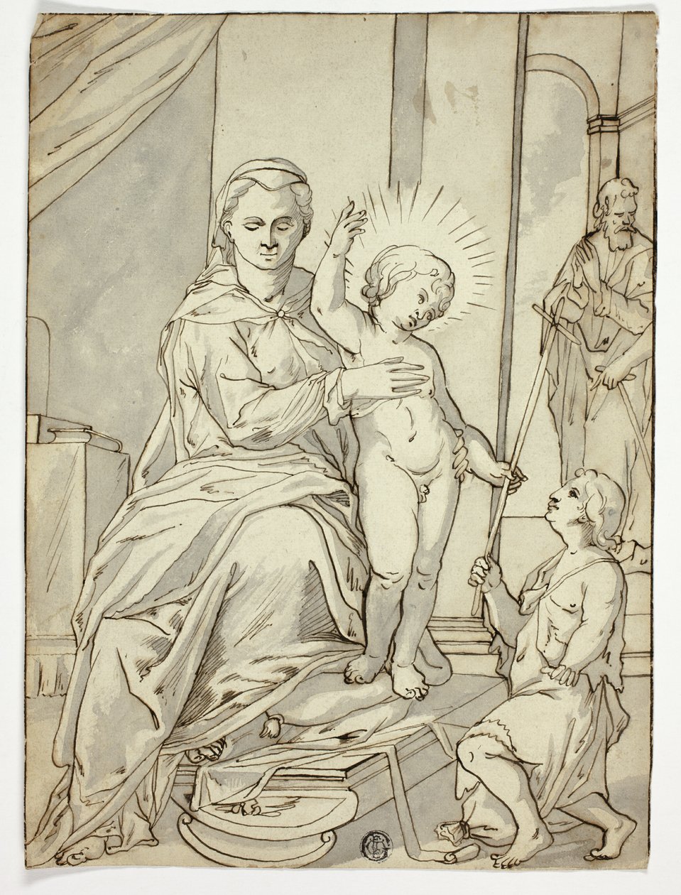 Heilige Familie met de jonge Sint Jan de Doper door Unknown