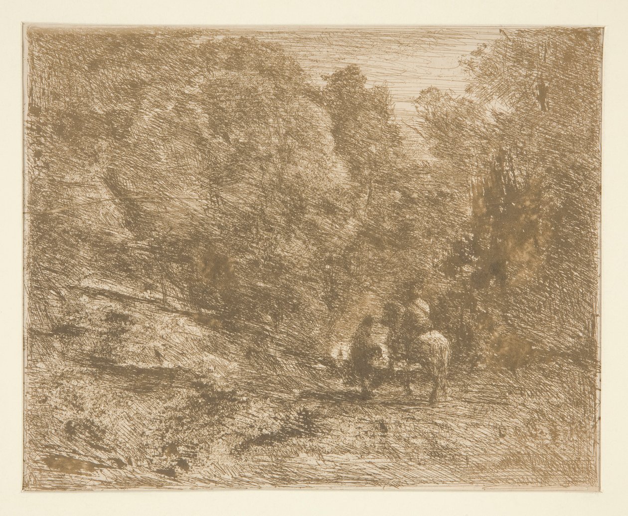 De ruiter in het bos en de voetganger door Unknown