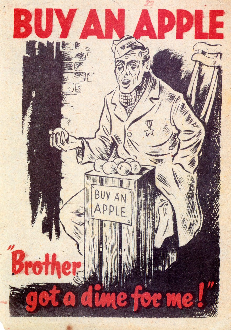 Propaganda. Koop een appel. Broer heeft een dubbeltje voor mij! 1940 door Unknown