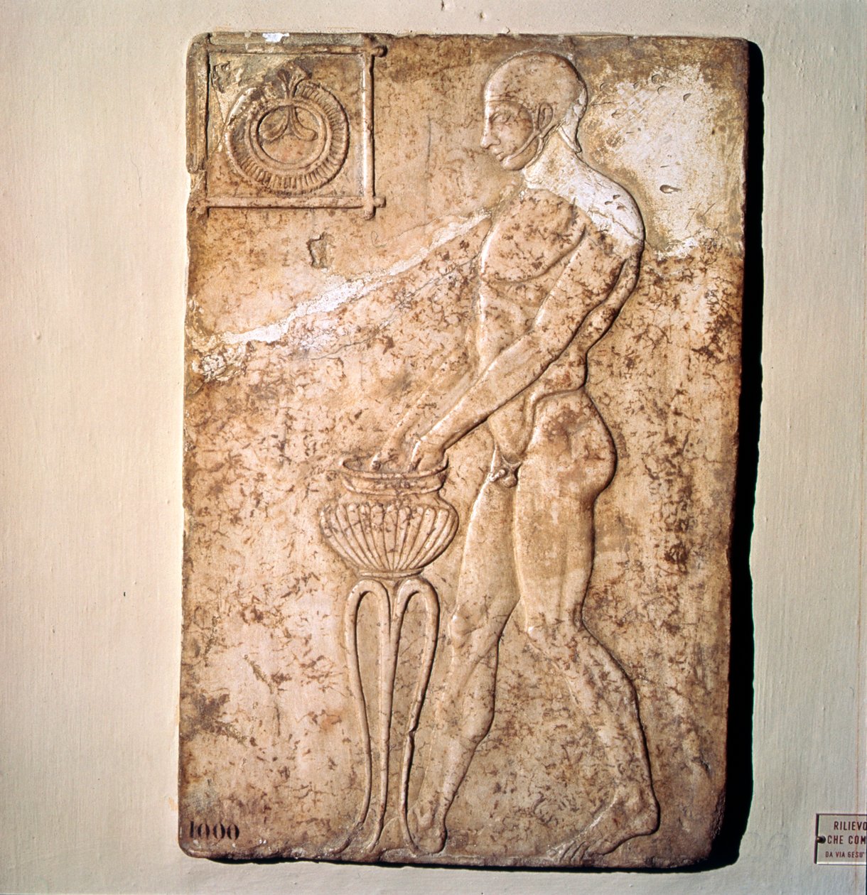 Romeins votief reliëf van atleet uit de Republikeinse periode, Rome, ca. 2e eeuw v.Chr. door Unknown