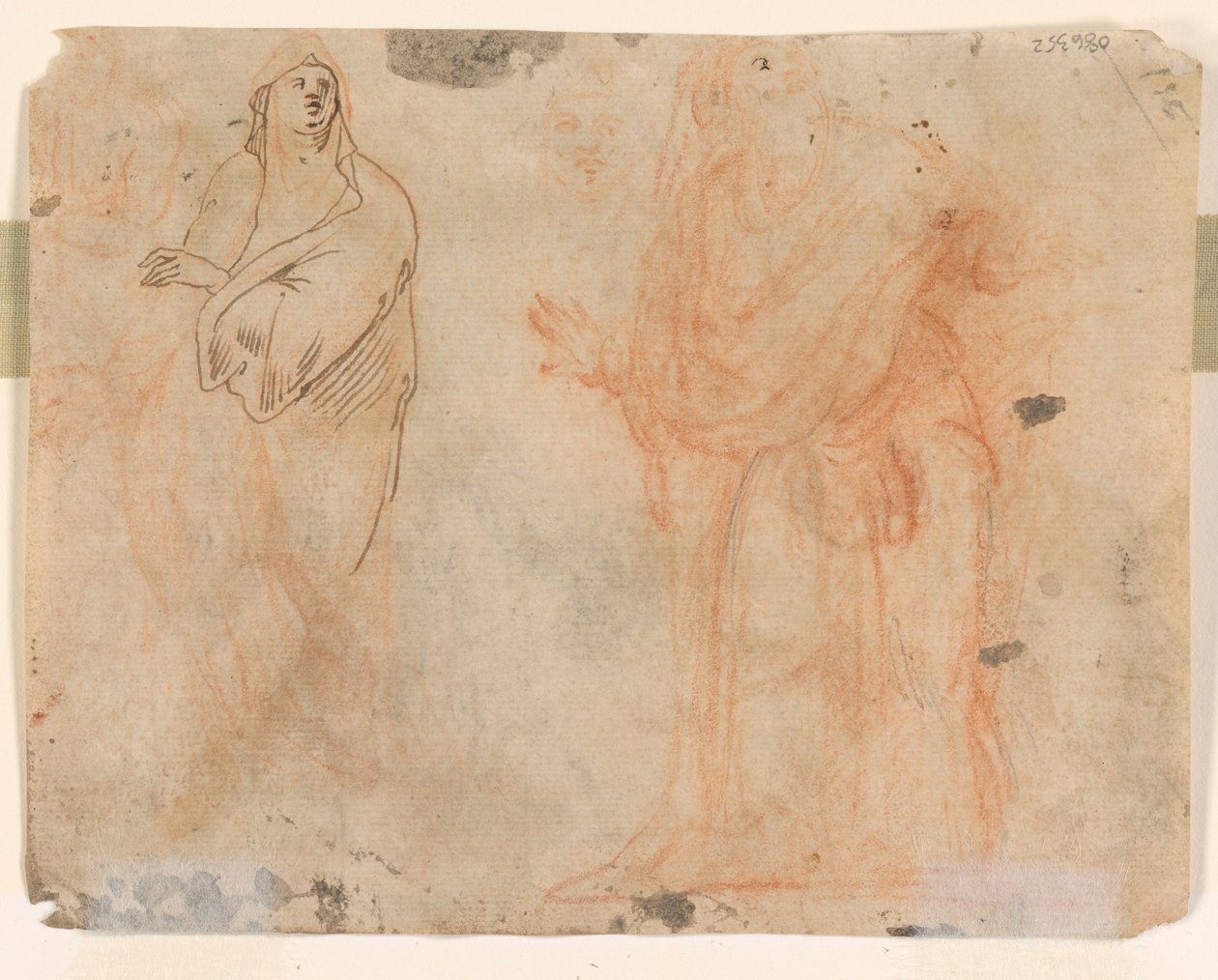 Studies van Vallende Figuren (recto); Studies van Figuren in Gedrapeerde Kleding (verso) door Unknown