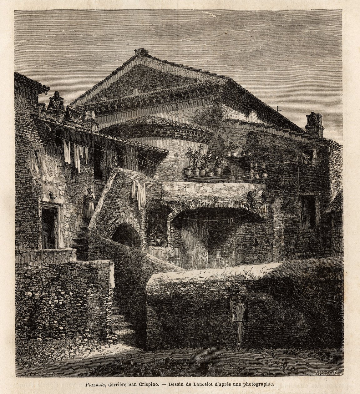 Een riool achter de kapel van San Crispino door Unknown artist