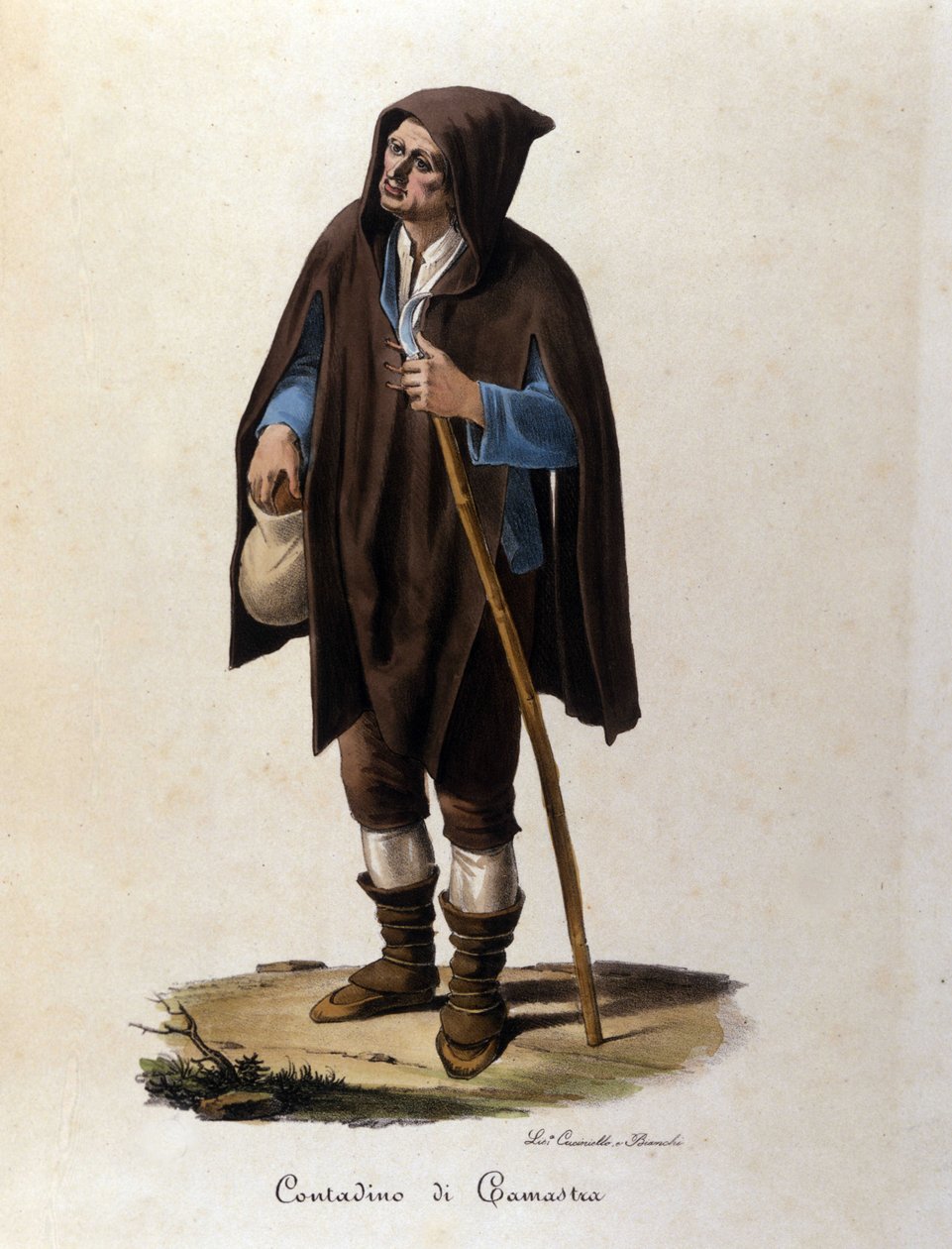 Een boer uit de regio Camastra in Sicilië. door Unknown artist