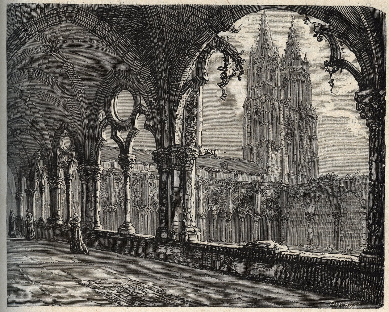 Abbaye Saint-Jean-des-Vignes - Soissons - gravure in 