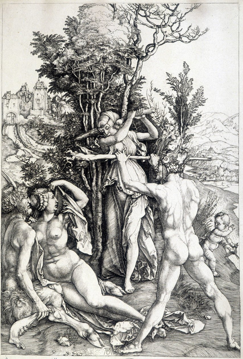 Allegorische figuur van jaloezie (gravure 16e eeuw) door Unknown artist