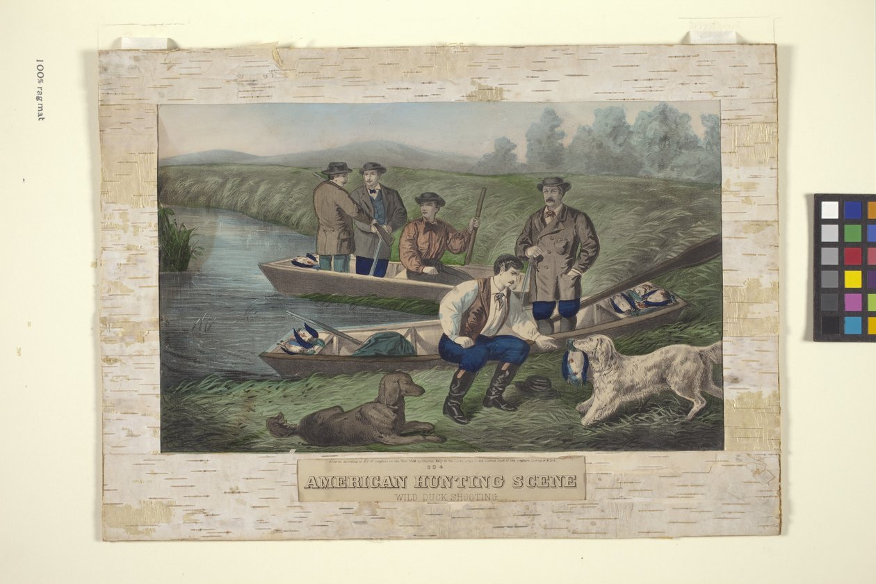 Amerikaans jachtscène door Unknown artist