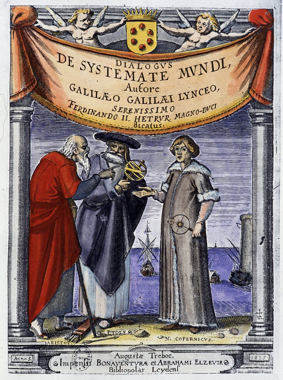Aristoteles, Ptolemaeus en Nicolaus Copernicus door Unknown artist