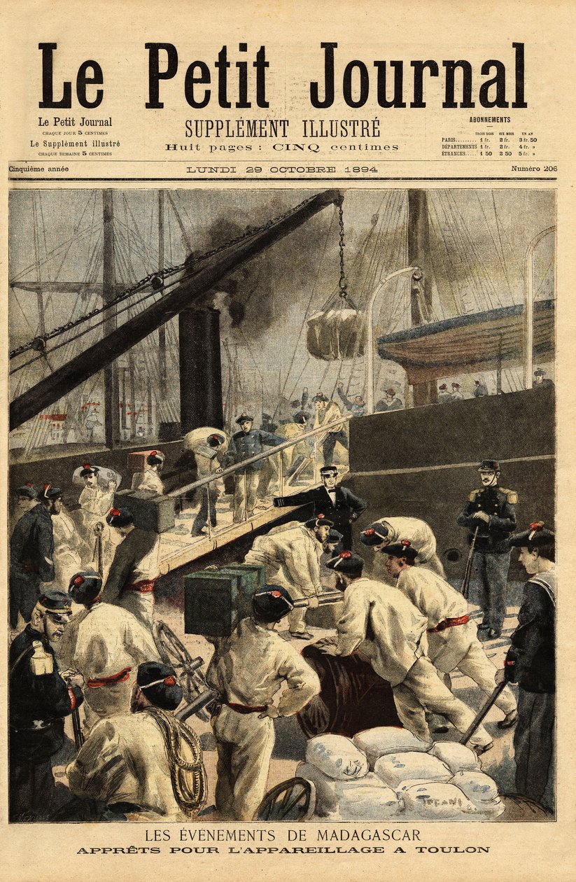 Bewapening in Toulon van de kruisers Dupetit-Thouars en Laperouse door Unknown artist
