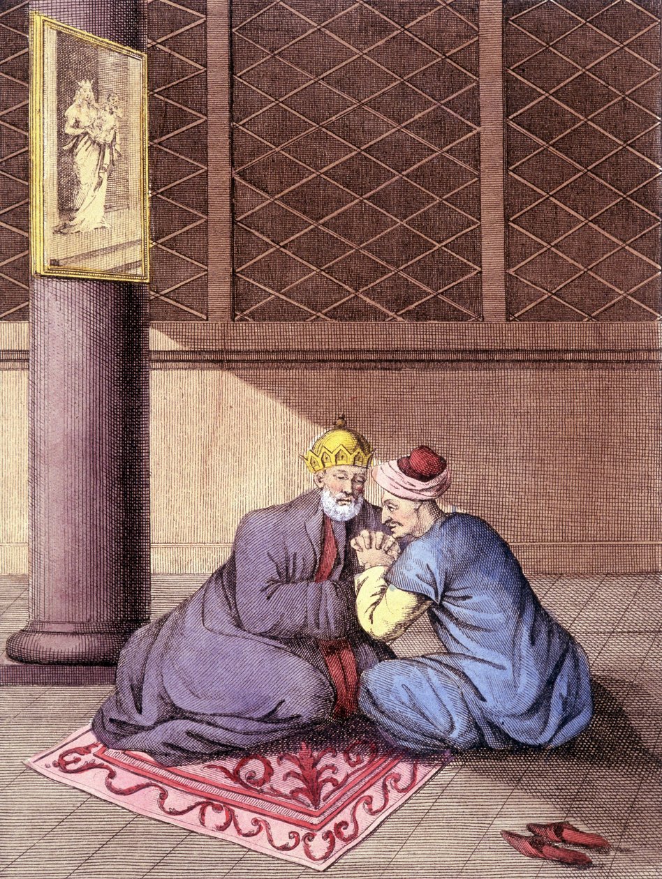 Armeense bisschop die de biechten van een man aanhoort door Unknown artist