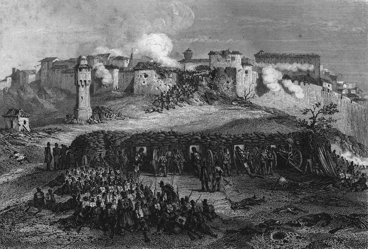 Bestorming van Constantine na een 7-daagse belegering door het Franse leger in oktober 1937. In 