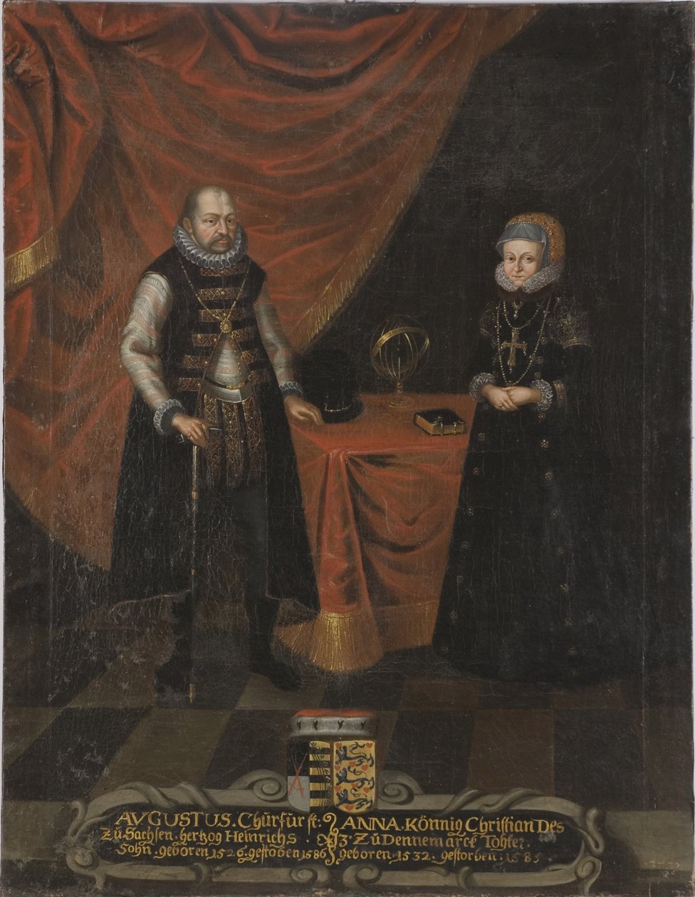 Portret van keurvorst Augustus van Saksen en Anna van Denemarken door Unknown artist