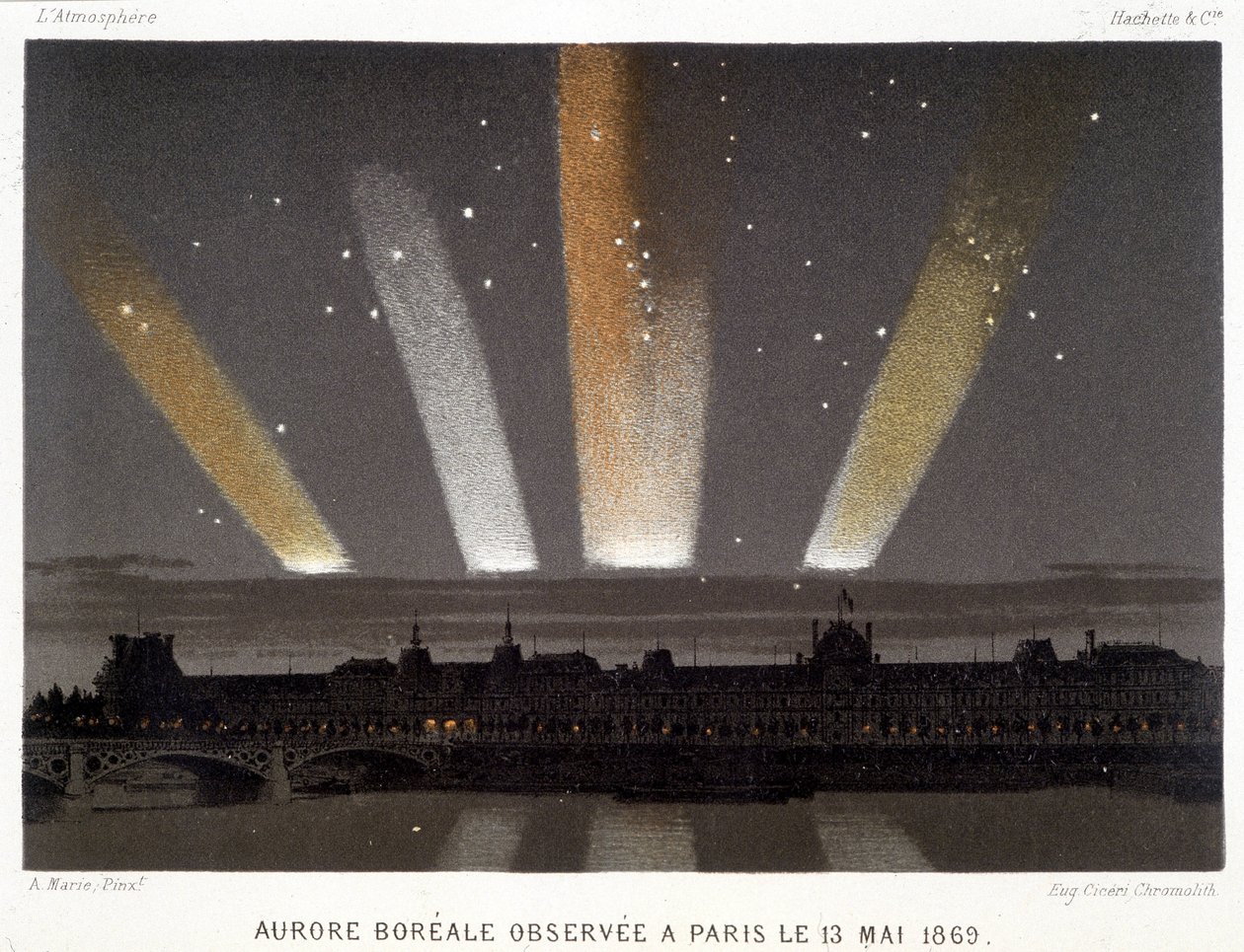 Aurora Borealis waargenomen in Parijs op 13/05/1869 - in 