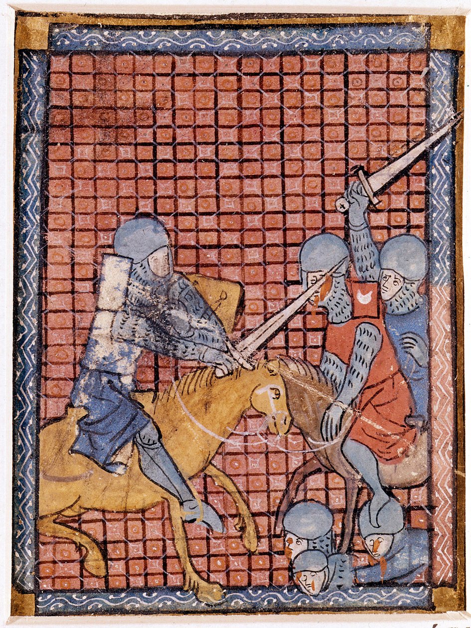 Slag van ridders. Frans manuscript. Begin 14e eeuw. door Unknown artist