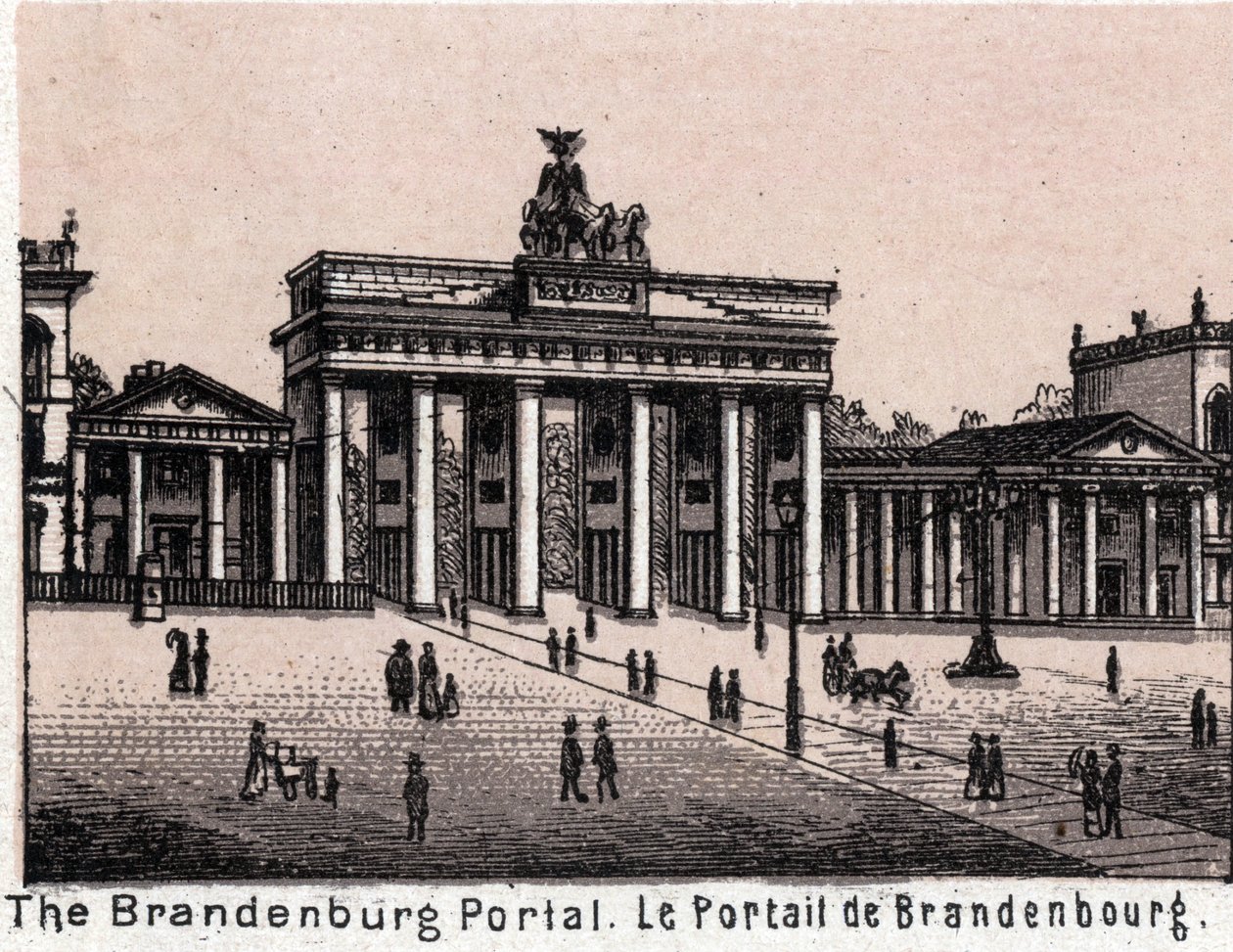 Berlijn, Duitsland: uitzicht op de Brandenburger Tor door Unknown artist