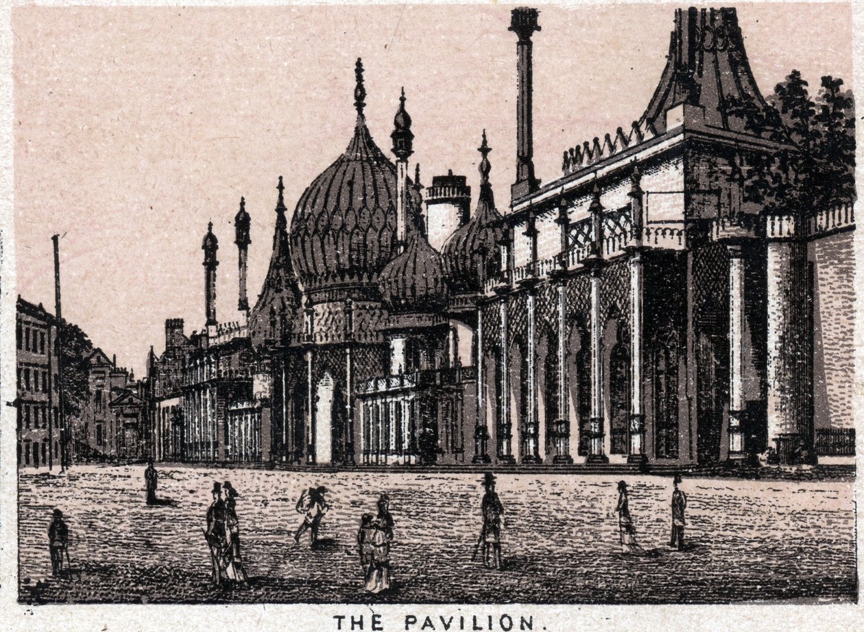 Brighton, Engeland: uitzicht op het paviljoen. Uit 