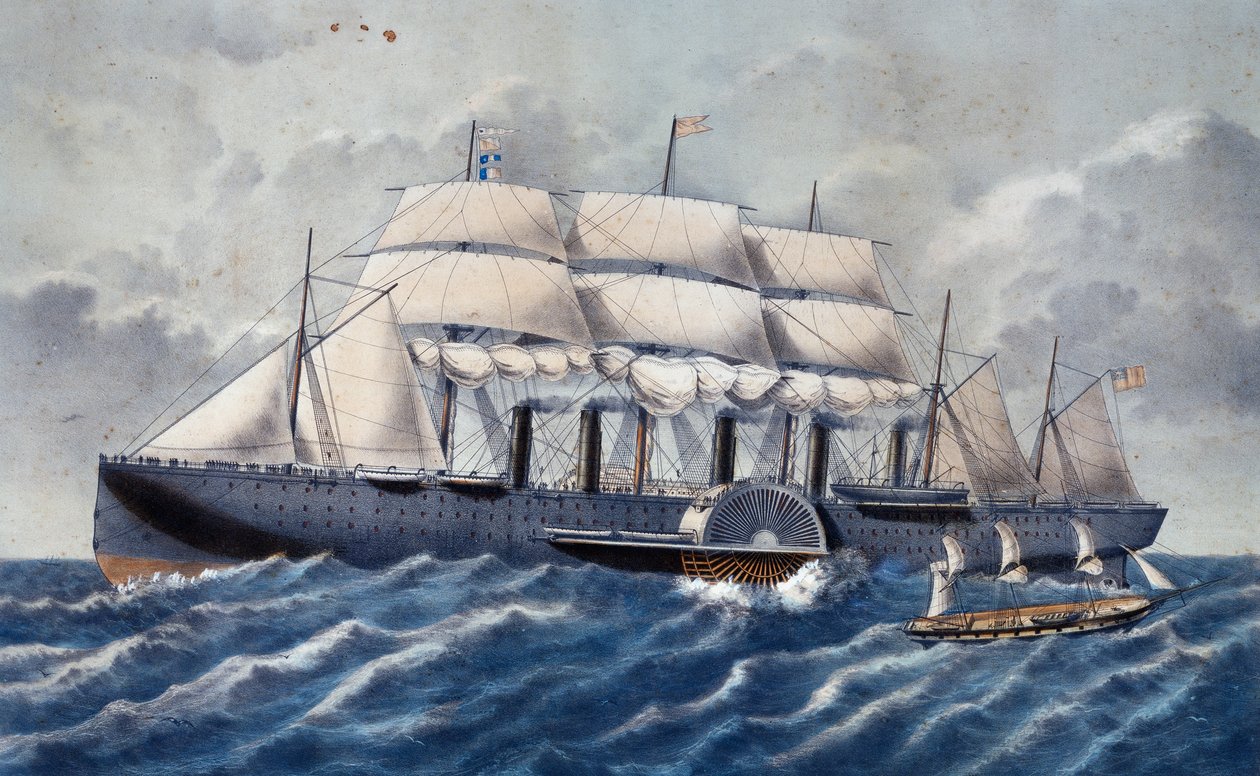 Britse stoomboot Great Eastern door Unknown artist