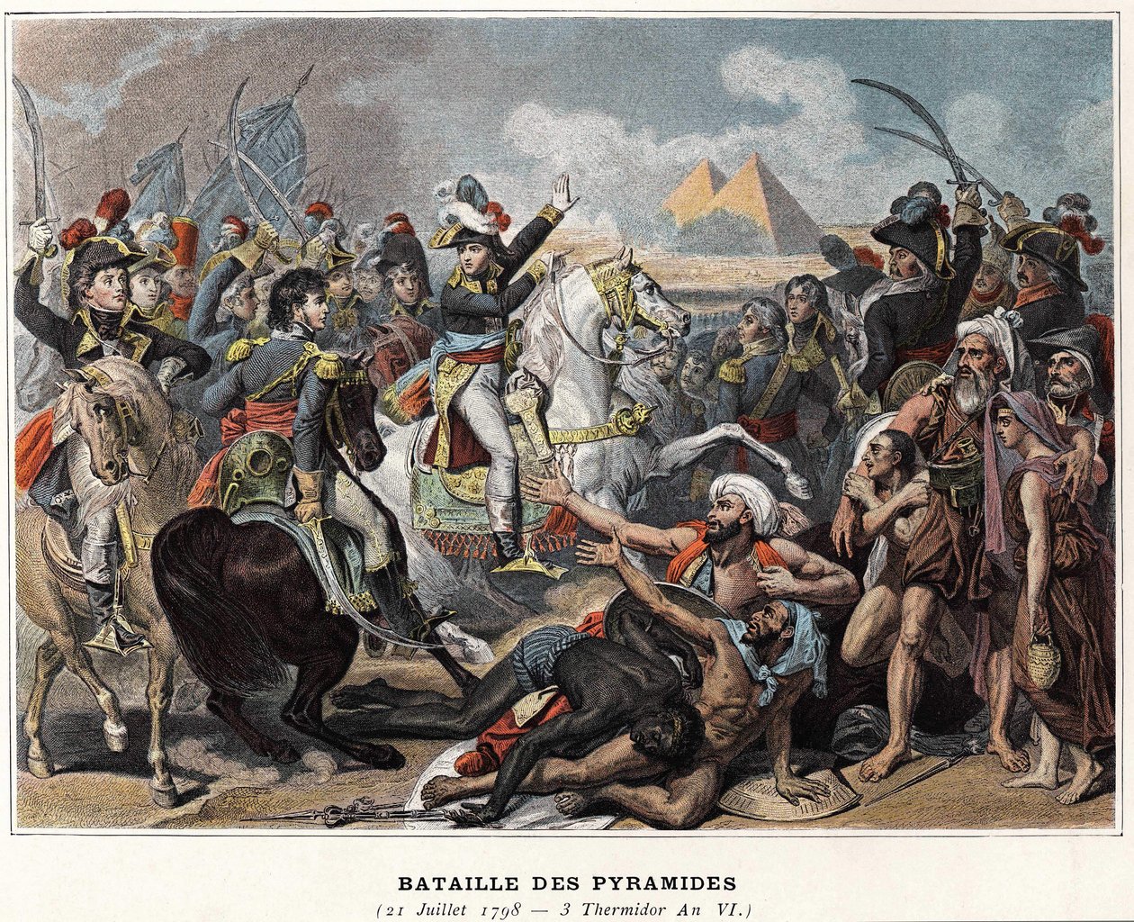 Campagne (Expeditie) van Egypte (1798-1801): Slag bij de Piramides, 21 juli door Unknown artist