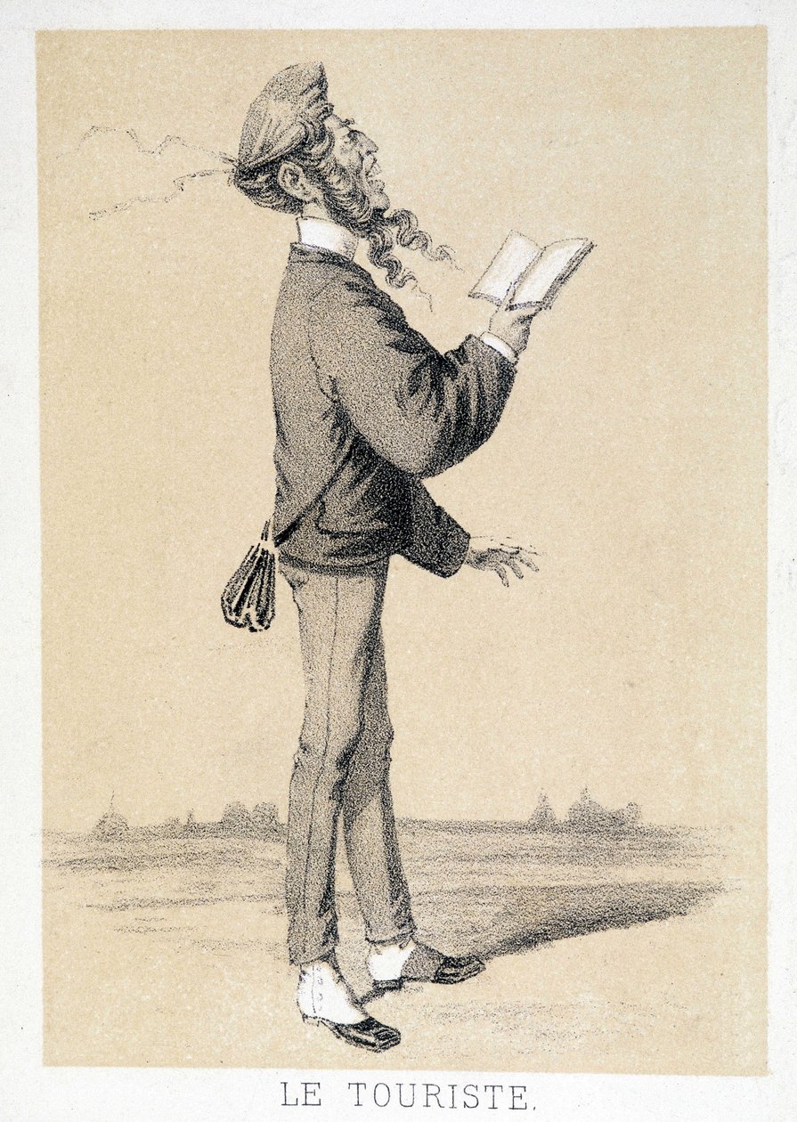 Cartoon van een Engelse toerist rond 1866 door Unknown artist