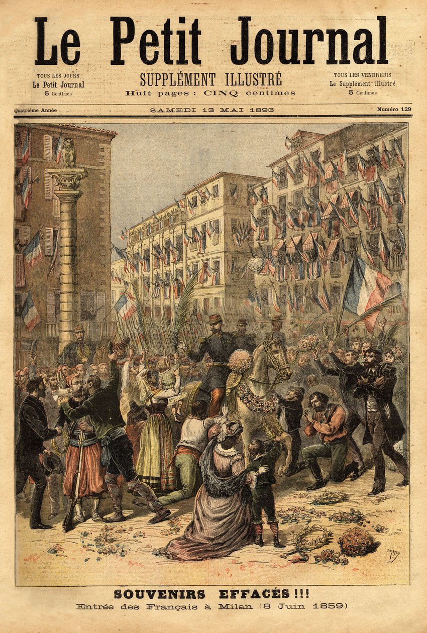 Viering van de intocht van het Napoleontische leger in Milaan op 8 juni door Unknown artist