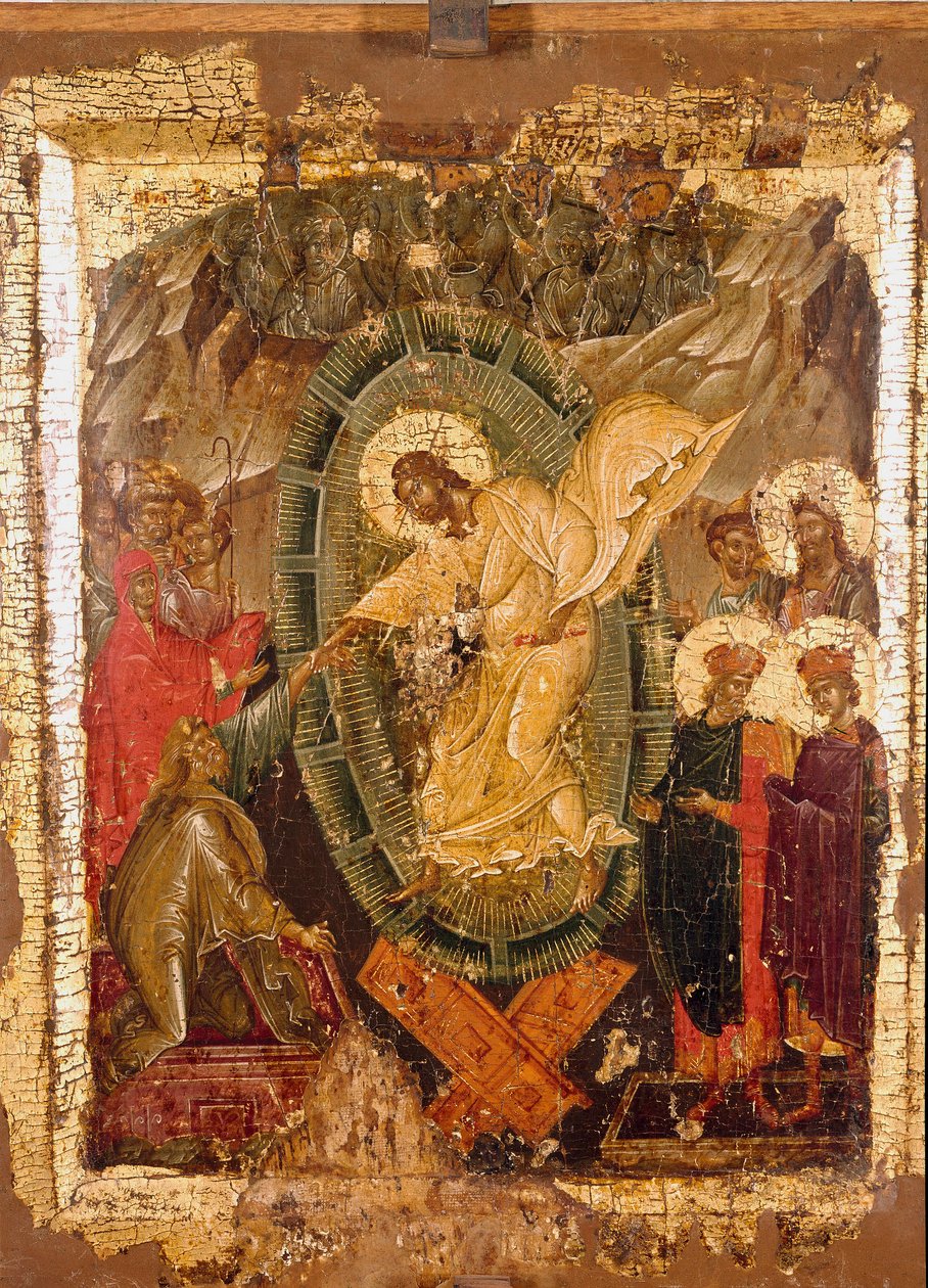 Christus in de Limbo. Icoon van de 13e eeuw door Unknown artist