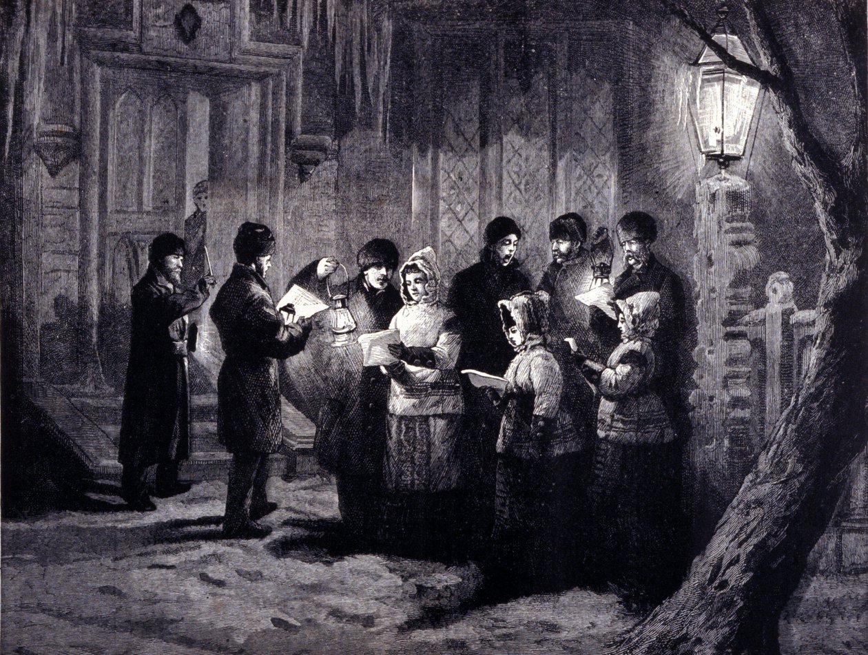 Kerstnacht in Canada: lezingen en gebeden. Gravure uit de 19e eeuw door Unknown artist