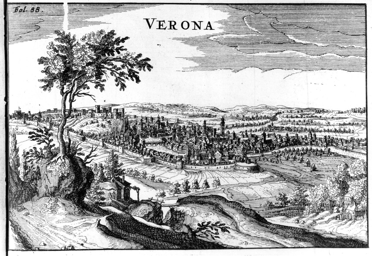 Stadskaart van Verona, 16e eeuw door Unknown artist