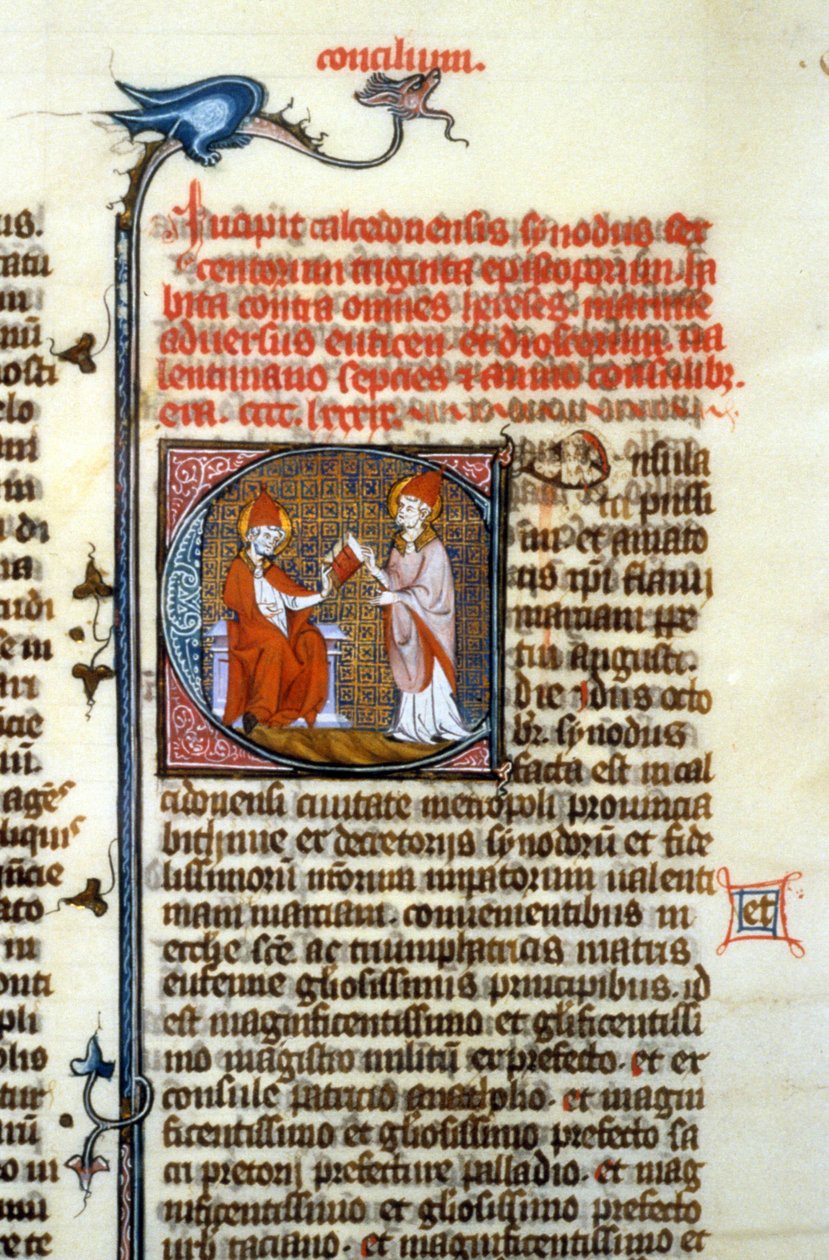 Concilie van Chalcedon, 451 - Miniatuur uit de Middeleeuwen (ref. 365, 428r). Bibliotheek van Toulouse (tel: 05 62 27 66 66) door Unknown artist