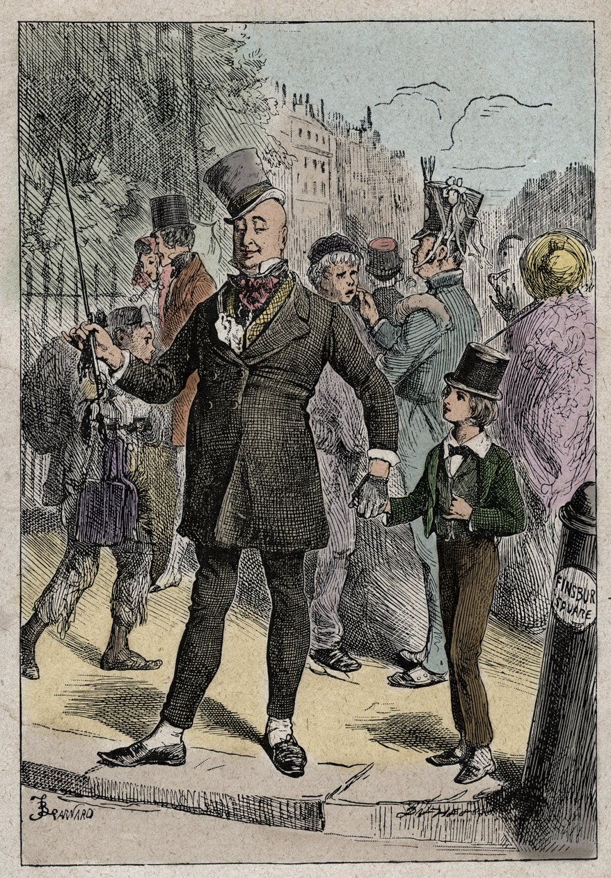 David Copperfield en Mr. Micawber, illustratie uit 
