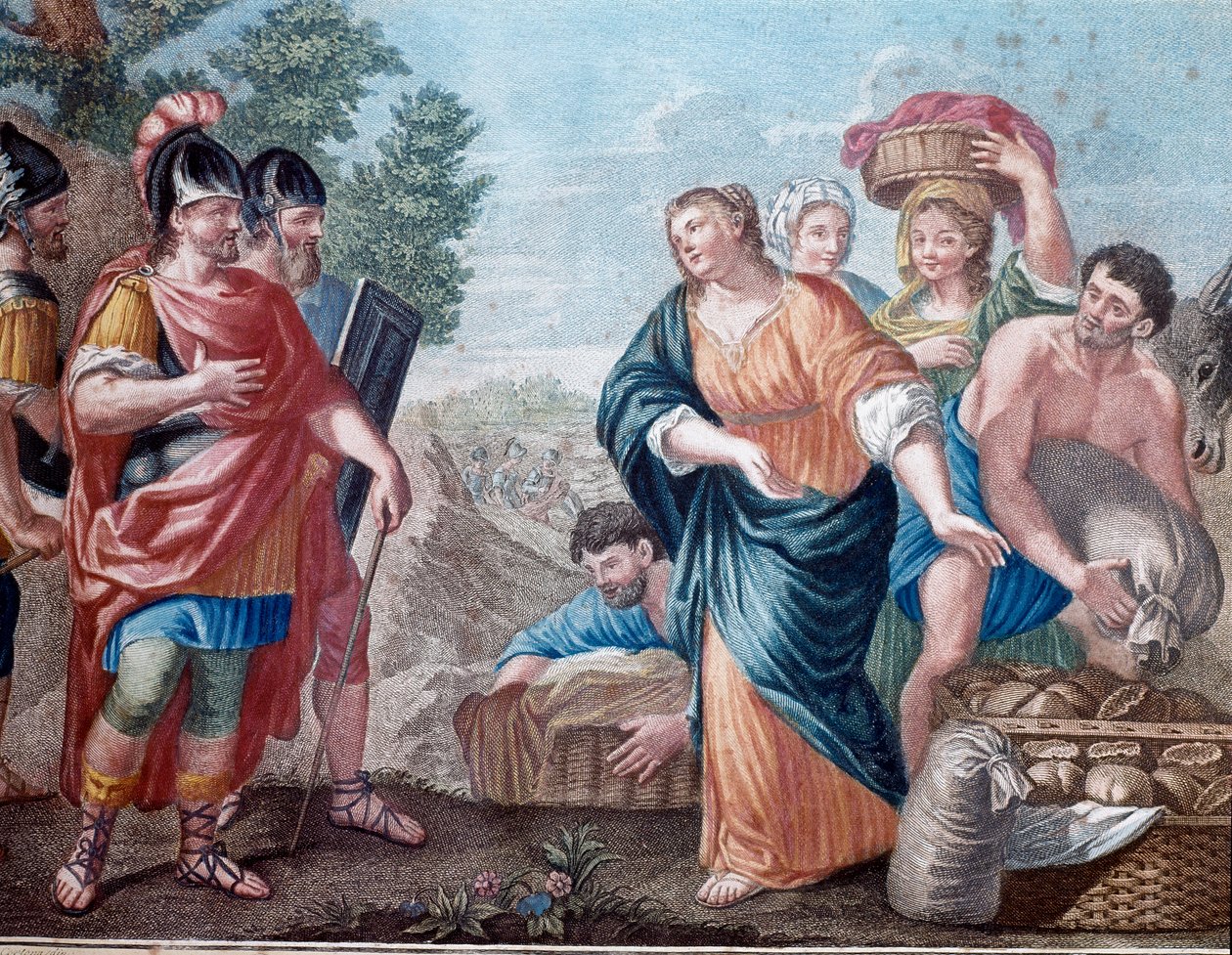 David en Abigail (Lithografie) door Unknown artist