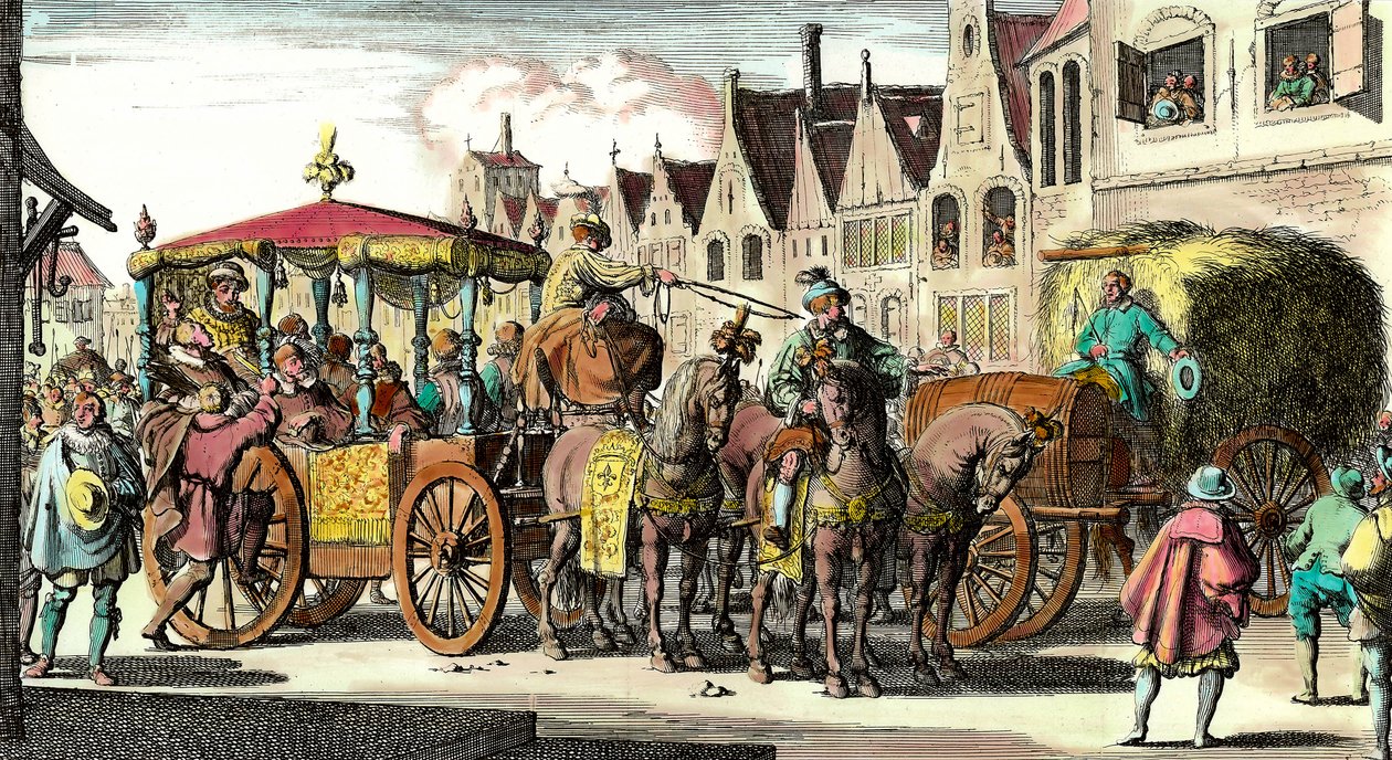 Dood van Hendrik IV: Moord op Hendrik IV (1553 - 1610) op 14 mei 1610 door François Ravaillac (1578 - 1610). Gravure uit de 17e eeuw. Privécollectie. door Unknown artist